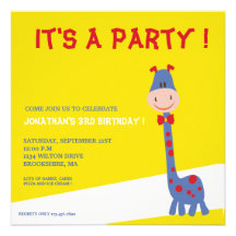 Juerguista - el cumpleaños de los niños invita invitación personalizada