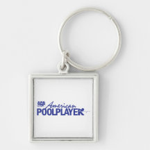 Jugador americano de encargo de la piscina - azul llavero
