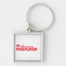 Jugador americano de encargo de la piscina - rojo llaveros