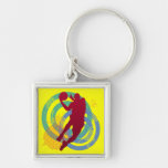 Jugador de básquet retro llavero