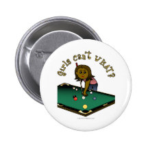 Jugador de billares femenino oscuro pins