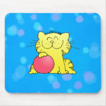 Jugador de bolos lindo del gatito tapetes de ratón