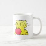Jugador de bolos lindo del gatito taza