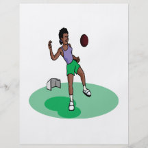 Jugador de fútbol de sexo femenino tarjetón