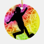 Jugador de fútbol y mosaico fluorescente adorno de reyes