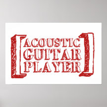 Jugador de la guitarra acústica poster