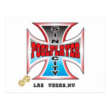 Jugador de la piscina de Sin City Tarjetas Postales