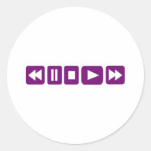 Jugador de música pegatina redonda