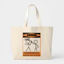 Jugador de saxo tenor temperamental amonestador bolsa de mano