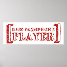Jugador de saxofón bajo posters