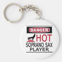 Jugador de saxofón caliente del soprano llaveros