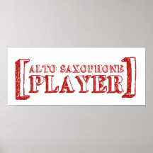Jugador de saxofón del alto poster