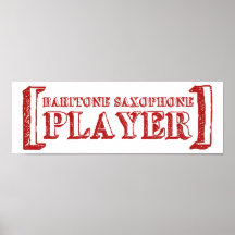 Jugador de saxofón del barítono posters