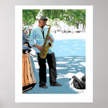 JUGADOR DE SAXOFÓN POSTERS