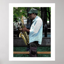 JUGADOR DE SAXOFÓN POSTERS