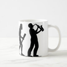 Jugador de saxofón tazas de café