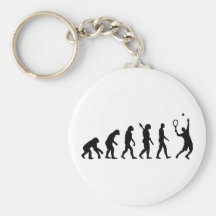 Jugador de tenis de la evolución llaveros