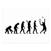 Jugador de tenis de la evolución postales