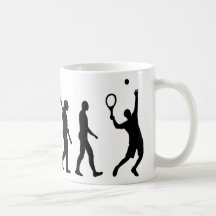 Jugador de tenis de la evolución taza