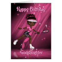 Jugador de tenis de la tarjeta de cumpleaños de la