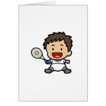 Jugador de tenis del bebé felicitacion 