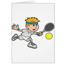 Jugador de tenis lindo tarjeton