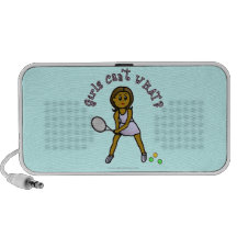 Jugador de tenis para mujer oscuro altavoces de viaje