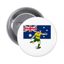 Jugador del rugbi que golpea la bandera de Austral Pins