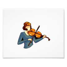 Jugador femenino abstracto del violín en imagen az arte con fotos
