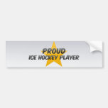Jugador orgulloso del hockey sobre hielo etiqueta de parachoque