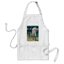 Jugadores de béisbol del vintage delantal