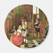 Jugadores de tarjeta de Hooch Pieter De (la mejor  Imán De Frigorifico