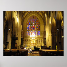 Jugar el piano en poster de la iglesia