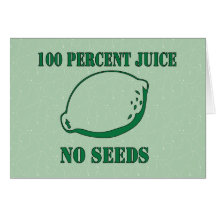 Jugo ningunas semillas tarjeta