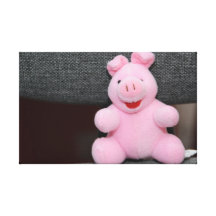 Juguete rosado del cerdo impresiones de lienzo