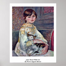 Julia Manet con el gato de Pierre-Auguste Renoir Impresiones