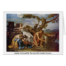 Júpiter consolidó por la cabra de Nicolás Poussin Tarjetas