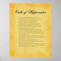 Juramento de Hipócrates, mirada del pergamino de l Poster