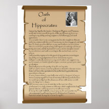 juramento del doctor de Hipócrates Poster