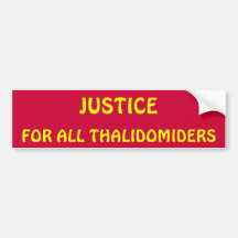 JUSTICIA, PARA TODO EL THALIDOMIDERS ETIQUETA DE PARACHOQUE