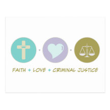 Justicia penal del amor de la fe postales