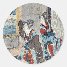 Kanagawa por Katsushika, Hokusai Ukiyoe Etiqueta