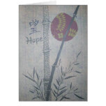 Kanji de la esperanza tarjeton