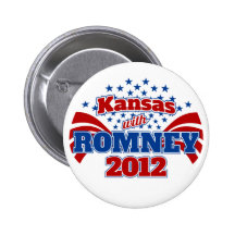 Kansas con Romney 2012 Pin