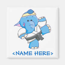 Karate azul del elefante de Lil Imán Para Frigorífico