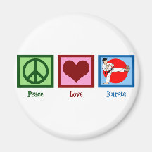 Karate del amor de la paz imanes  