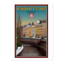 Karlovy varía - invierno del río de Semnice Postal