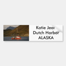 Katie Jean, palangrero en el puerto holandés, AK Pegatina De Parachoque