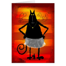 Katzen-Ballerina Grußkarten