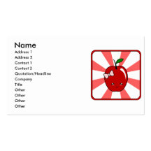 Kawaii Apple (chica) Plantilla De Tarjeta Personal